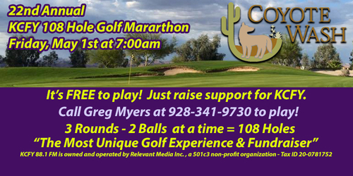 22ND ANNUAL 108 HOLE GOLF MARATHON - MAY 1ST